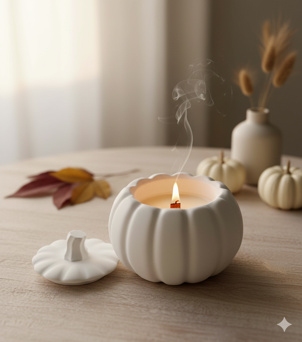 Jesmonite Pumpkin Candle