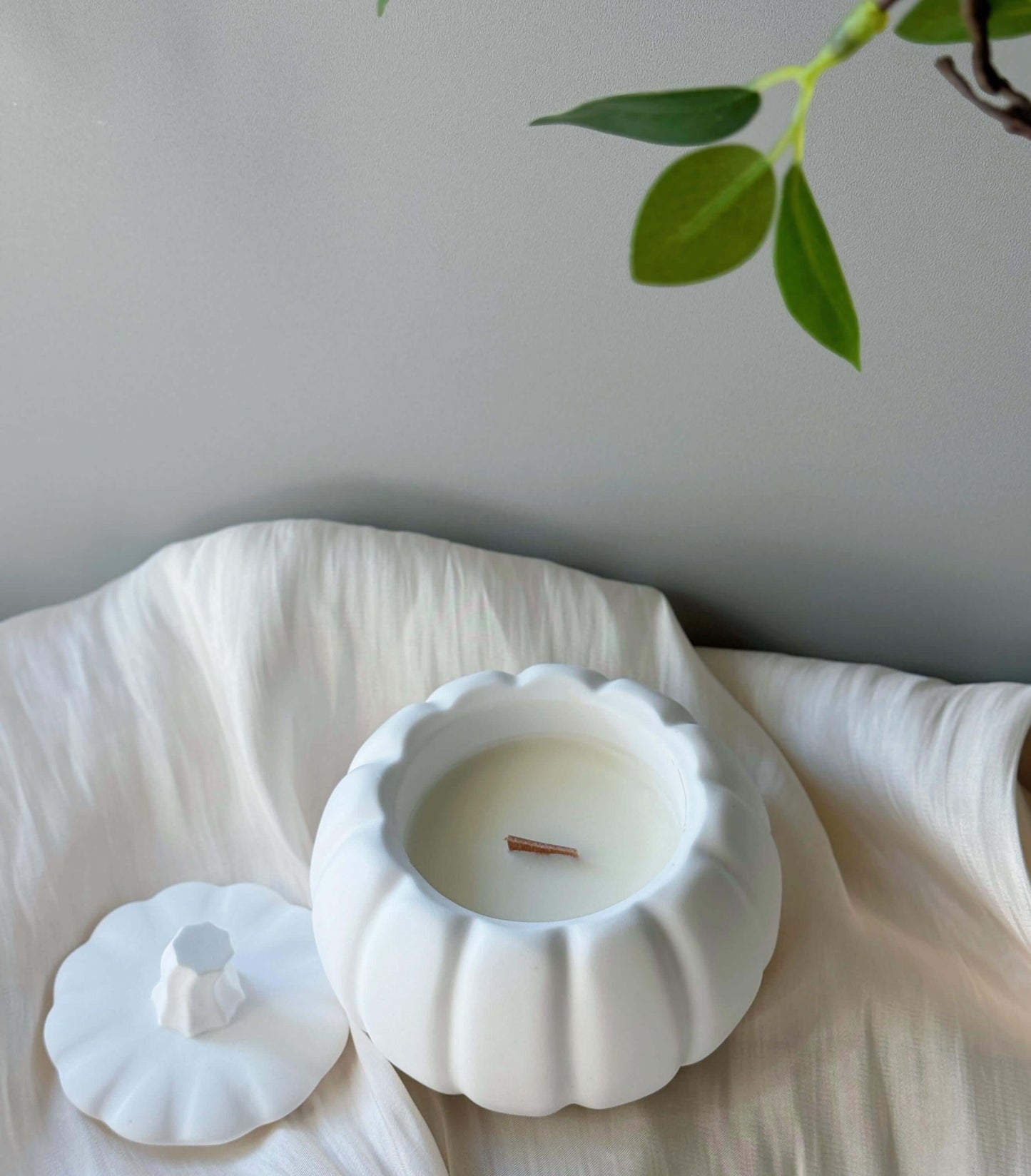 Jesmonite Pumpkin Candle